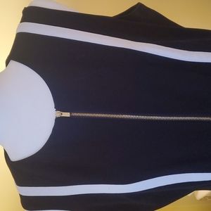 CALVIN KLEIN DRESS, size 12, sleeveless, blk/wht, full length front zipper.